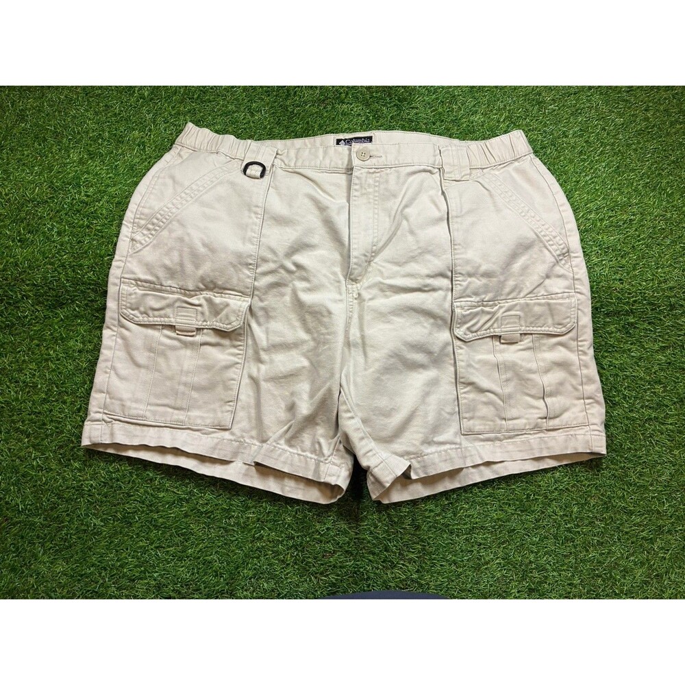 Columbia Sportswear Men’s XL Beige Cargo Shorts Cotton Outdoor Hiking Utility